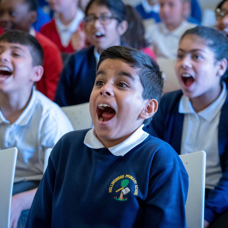 School Children Excited Bradford Literature Festival