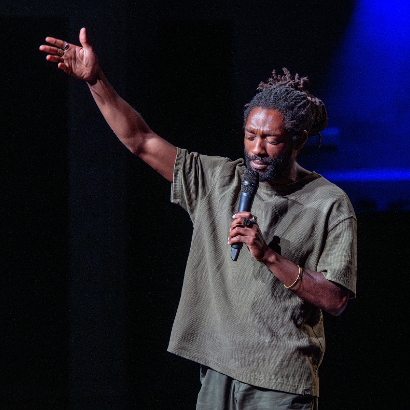 Akeim Toussant Black performs at Poetry with a Punch 2025