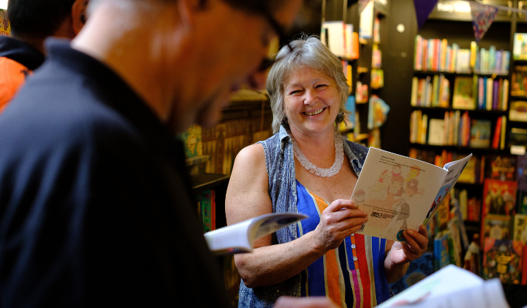 Pauline Brown reads from Diego's Team in Waterstones