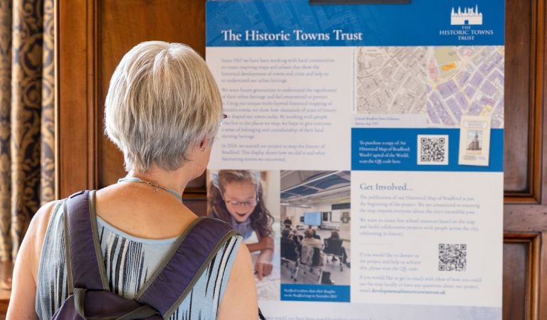 Historic Towns Trust exhibition board at BLF 2025