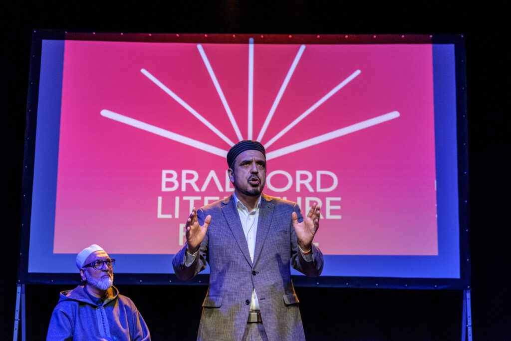 Ustadh Feraidoon Mojadedi discussing Rumi poetry at BLF 2024.